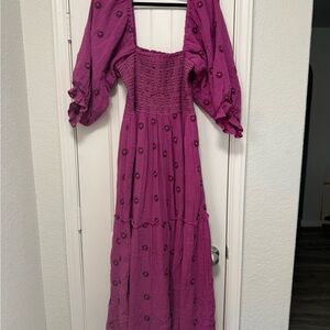 Free People Floral Long Sleeve Dress